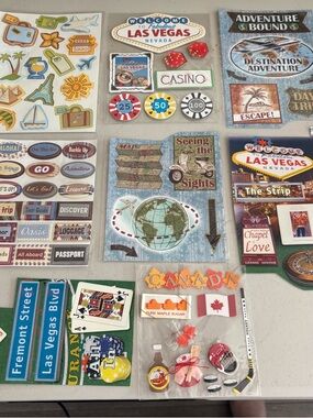 Travel-vacation stickers lot new opened tages cut off but all new